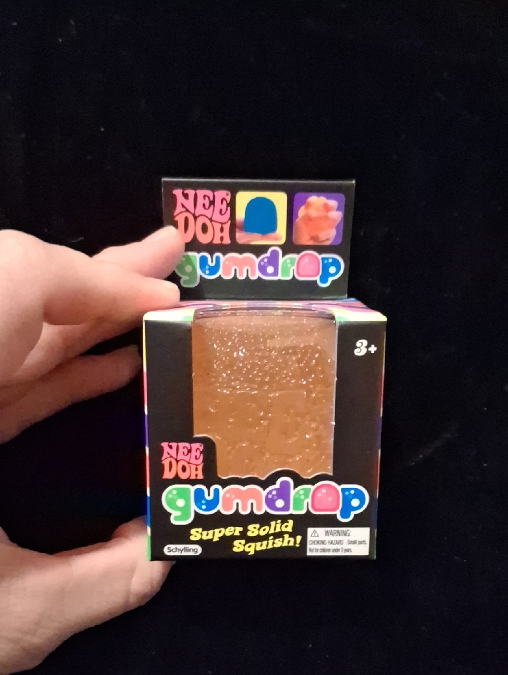 NeeDoh Gumdrop Super Solid Squish! Brown Toy ORANGE